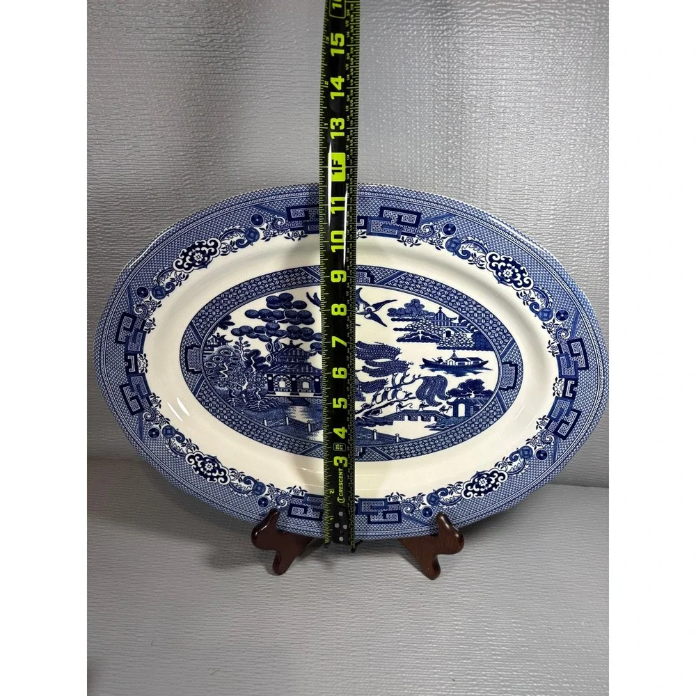 Legend‎ British Heritage Blue Willow Oval Serving Platter Earthenware 15.5 Inch